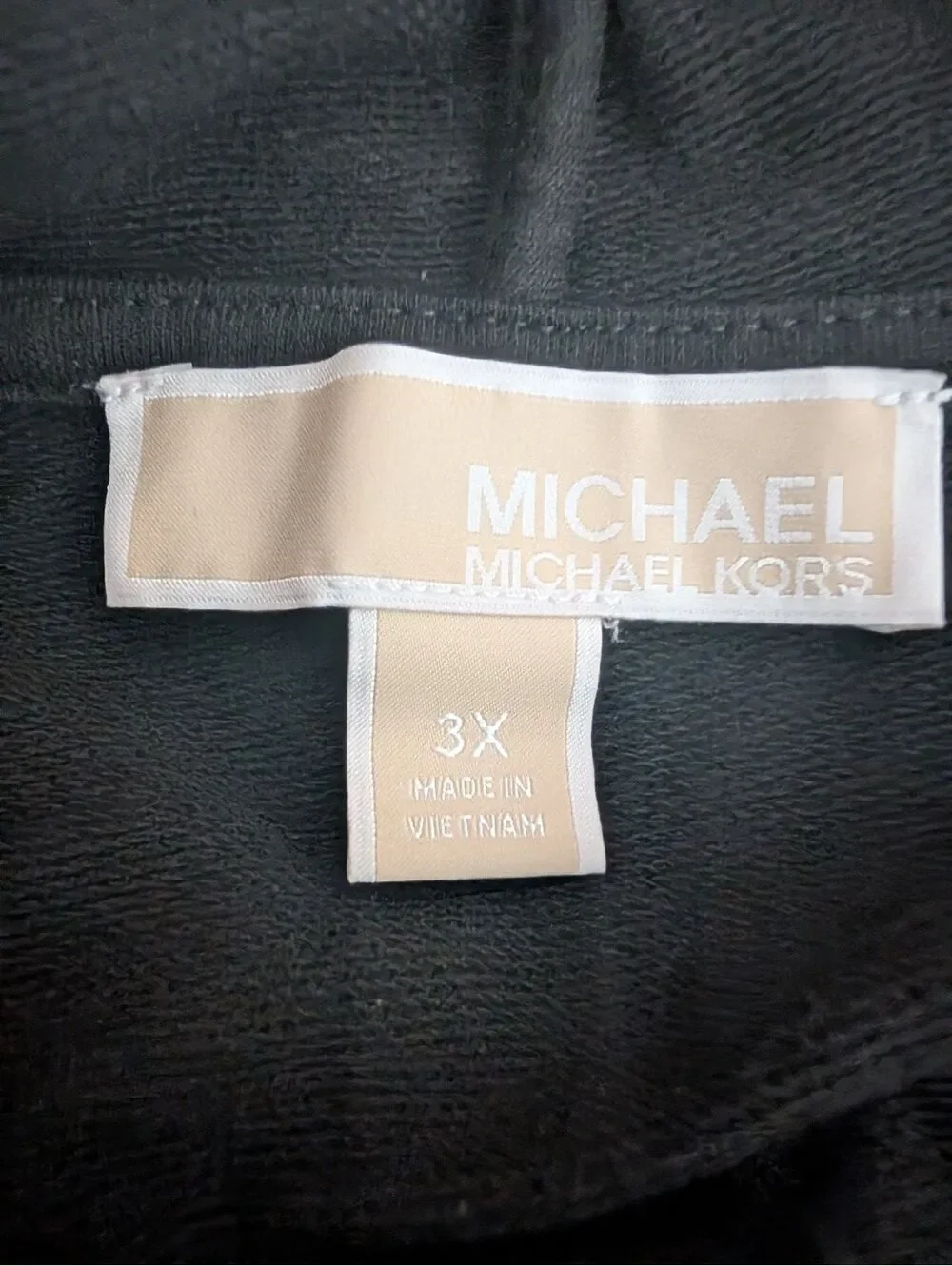 1832 - Michael Kors Black Hoodie Sweatshirt with MK Logo, Size 3X